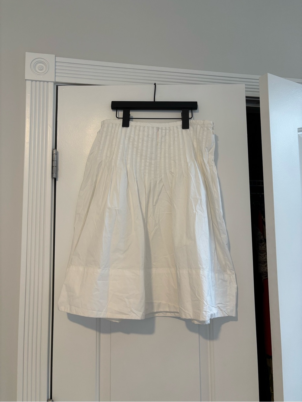 Free People White Pleated A-Line Skirt
